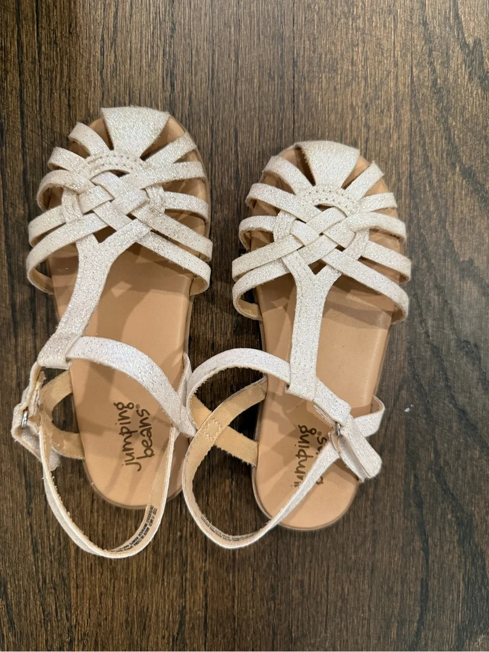 jumping beans Glitter Braided T-Strap Sandals